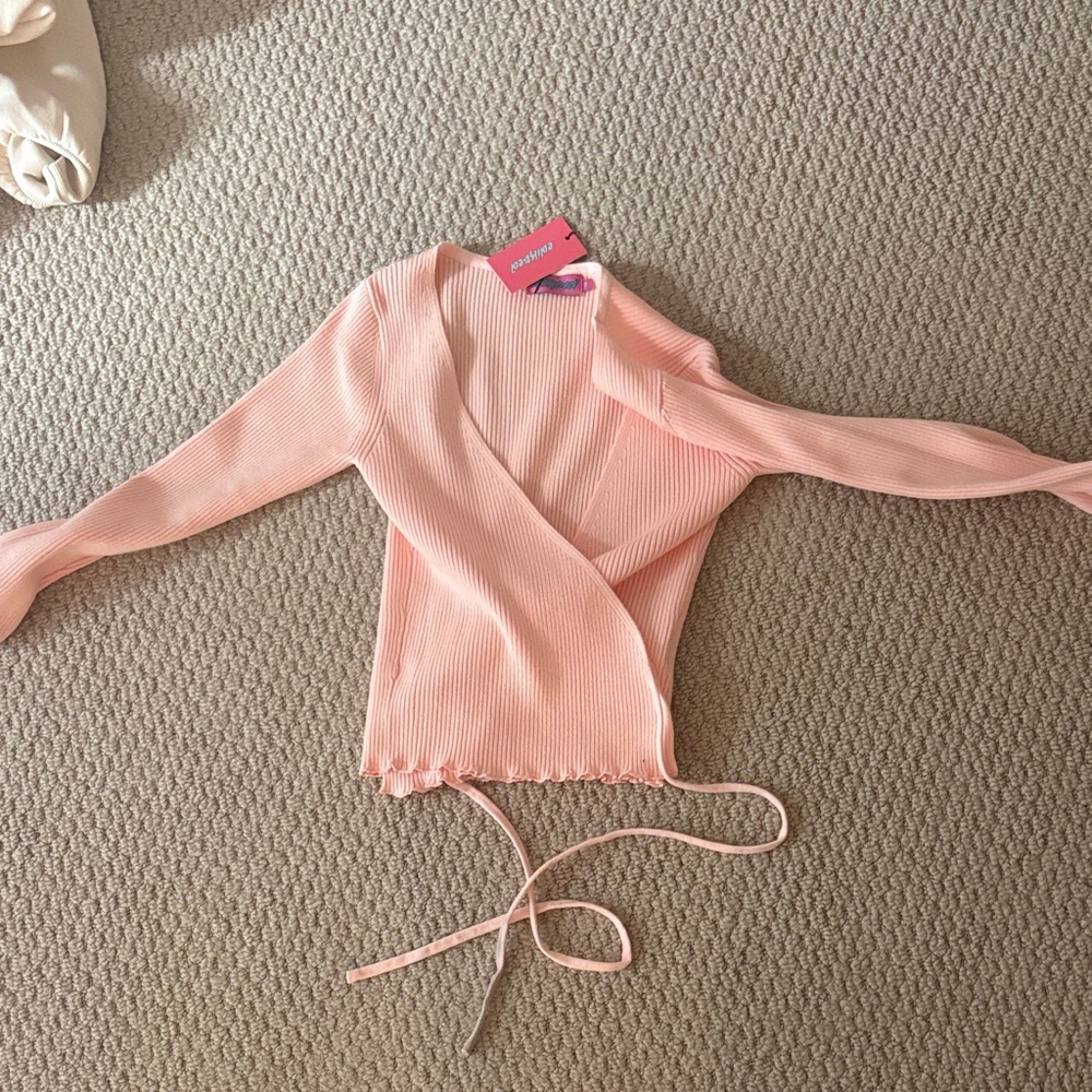 Edikted Light Pink Ribbed Sweater